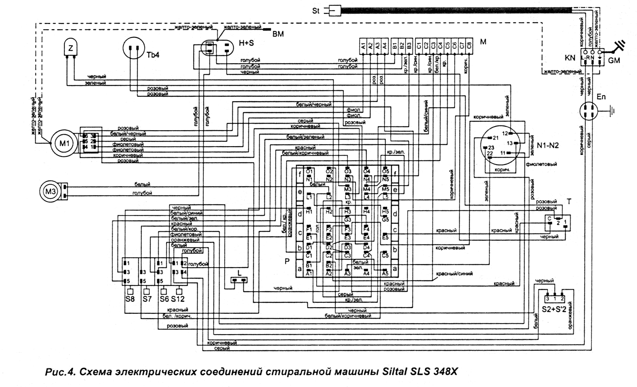 Электрическая схема стиральной машины бош