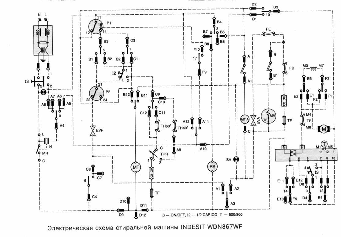 Схемы стиральных машин Indesit - ремонт стиральных машин в Москве от  МосРемСлужбы.